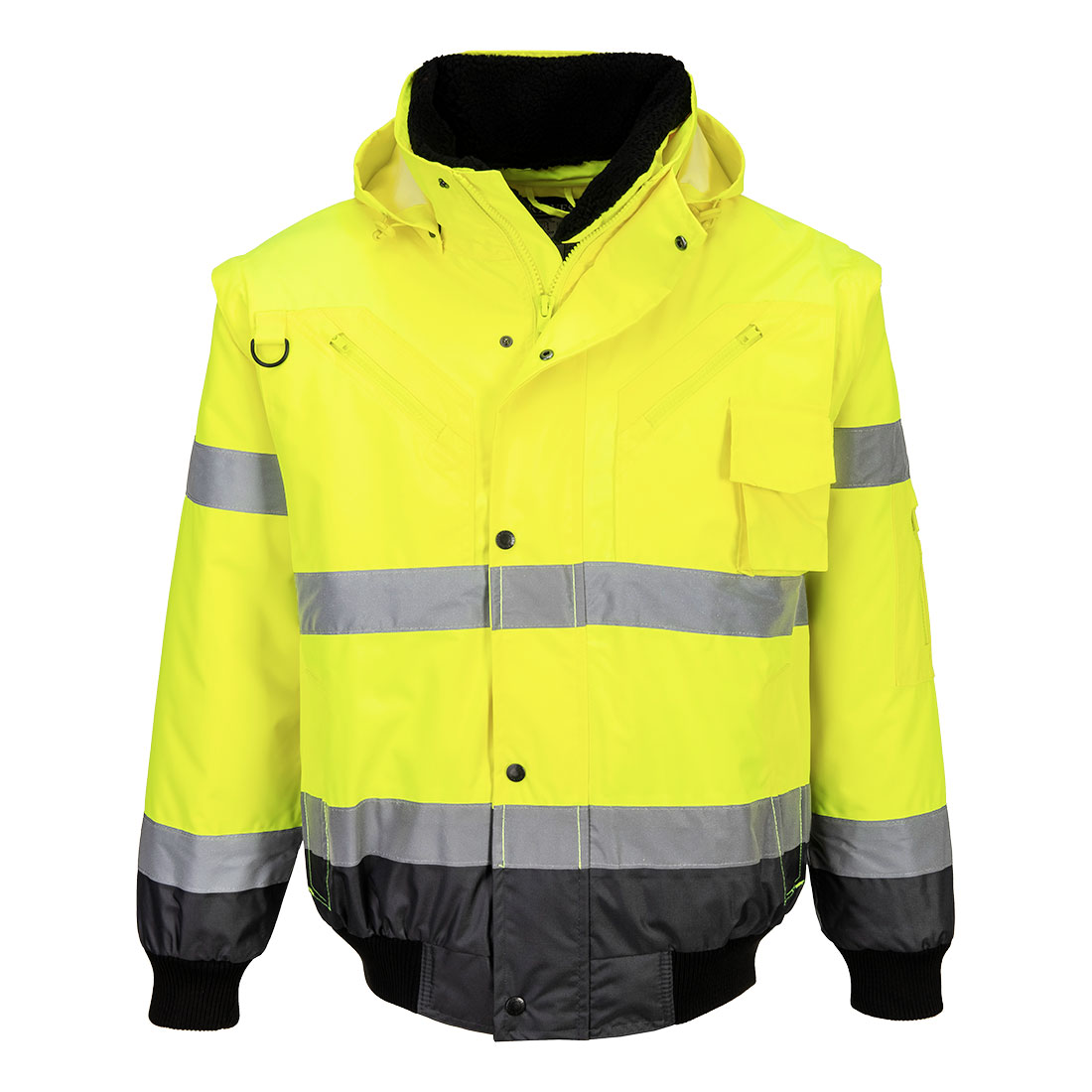 Portwest Jól láthatósági bomber munkavédelmi dzseki sárga / szürke 3XL