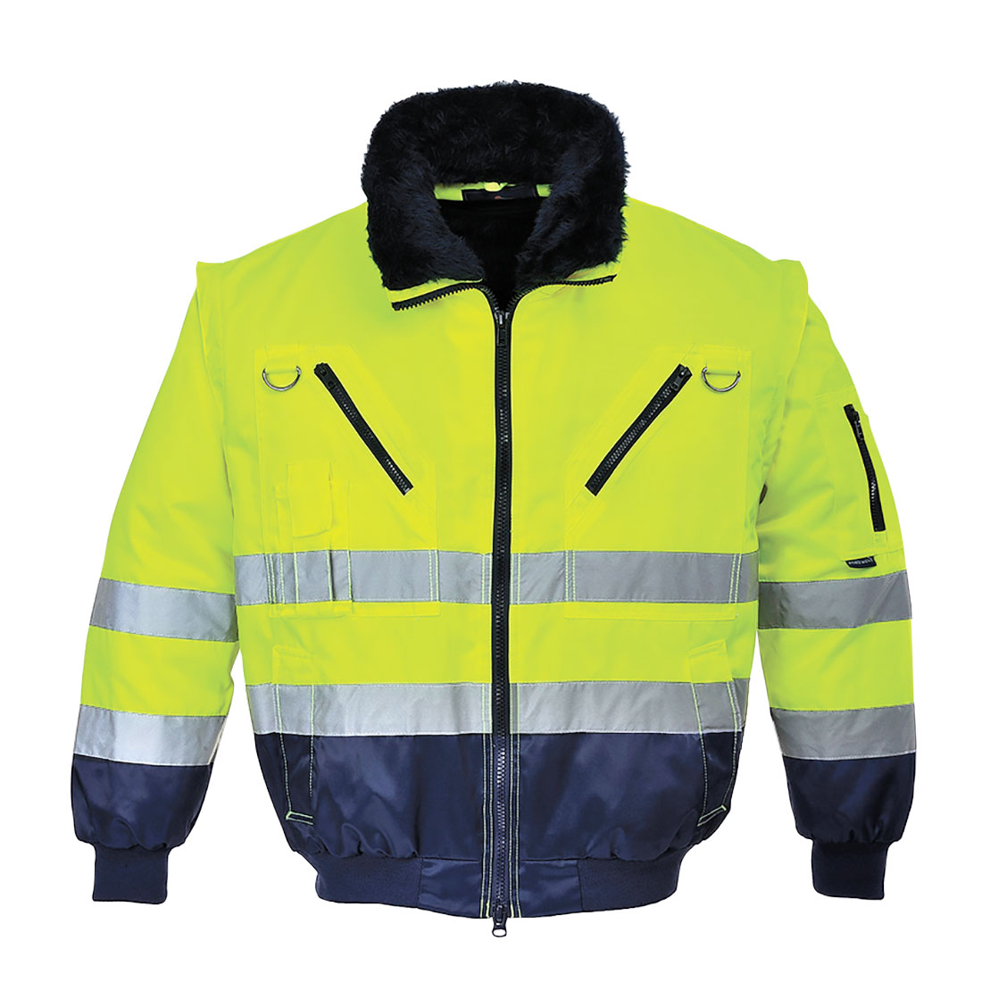 Portwest Jól láthatósági pilóta dzseki sárga / tengerészkék 2XL