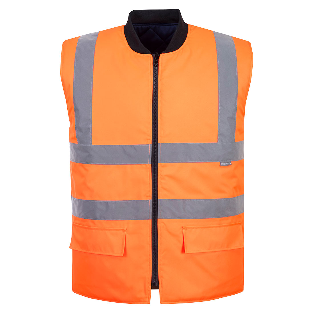 Portwest Jól láthatósági kifordítható bélelt mellény narancs 5XL