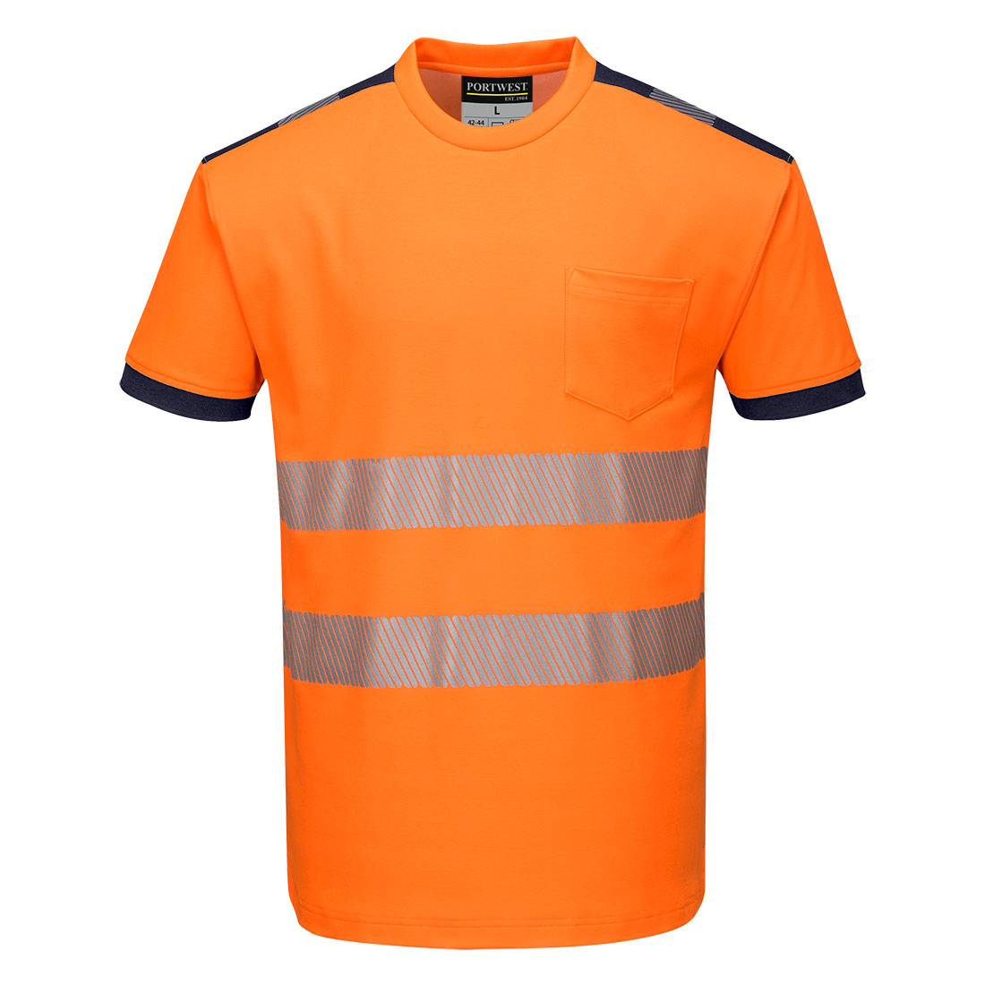 Portwest Jól láthatósági Vision póló narancs / tengerészkék XL