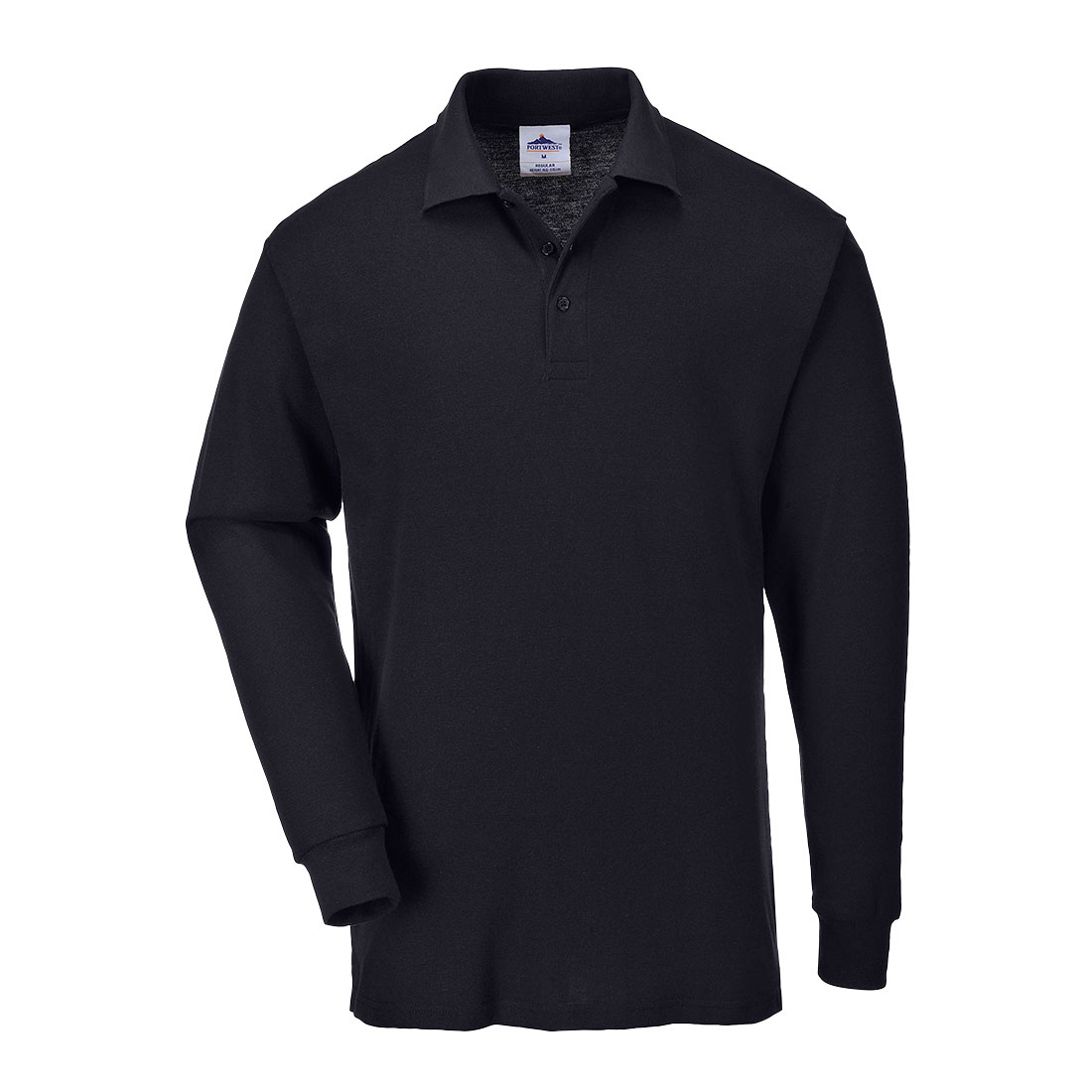 Portwest Nápoly galléros póló, hosszú ujjú fekete 2XL