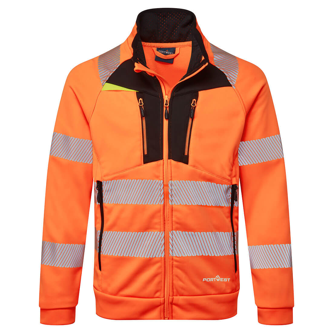 Portwest DX4 Hi-Vis cipzáras pulóver narancs/fekete S