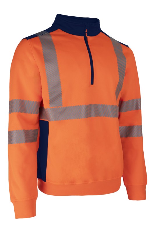 FRISS FLUO HiVis polár pulóver narancssárga/kék L