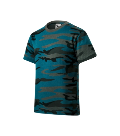 MALFINI® Póló gyerek camouflage petrol 122 cm/6 éves