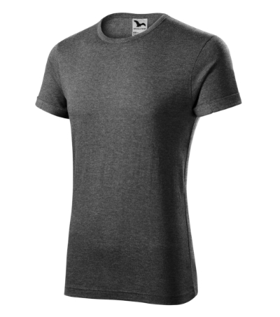 MALFINI® Póló férfi fekete melírozott 3XL