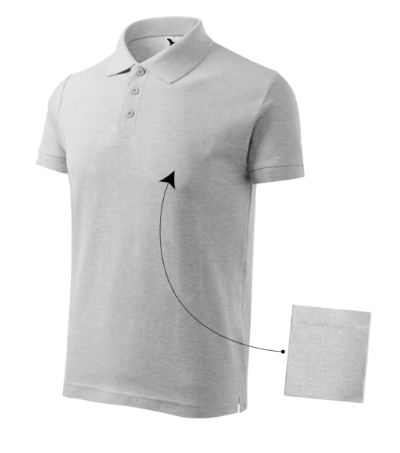 MALFINI® Galléros póló férfi világosszürke melírozott 3XL