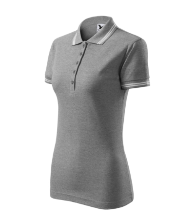 MALFINI® Galléros póló női sötétszürke melírozott 2XL