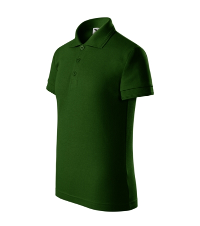 MALFINI® Galléros póló gyerek üvegzöld 146 cm/10 éves