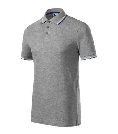 MALFINI® Galléros póló férfi sötétszürke melírozott 3XL