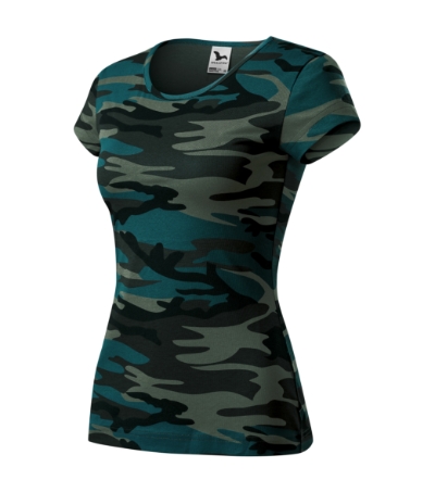 MALFINI® Póló női camouflage petrol 2XL
