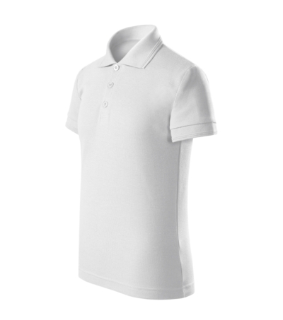 MALFINI® Galléros póló gyerek fehér 146 cm/10 éves