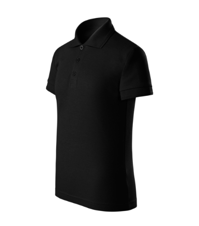 MALFINI® Galléros póló gyerek fekete 146 cm/10 éves