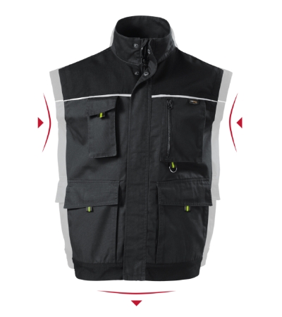 RIMECK® Munkamellény férfi ébenszürke 60/62